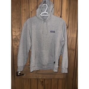 Patagonia Hoodie Sweatshirt Mens Small Gray P-6 Label Uprisal Pullover Logo